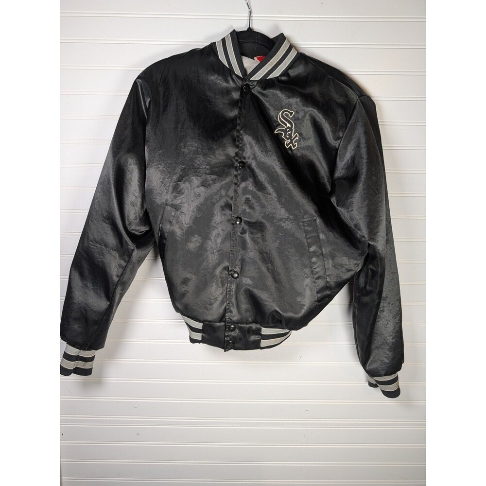 VTG Chicago White Sox Black Satin Swingster Jacket USA Made See Measurements